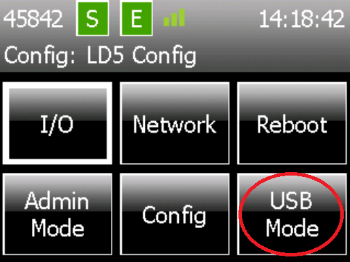 To enter into the USB Mode select USB Mode: